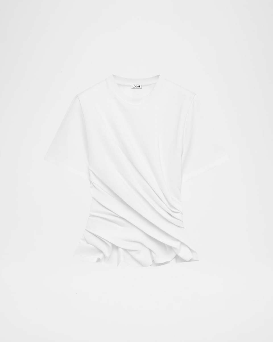 Short-Sleeve Draped Twisted T-Shirt